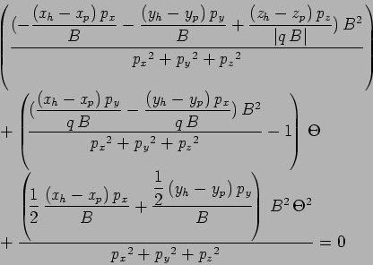 \begin{displaymath}
\begin{array}{l}
\left( {\displaystyle \frac {( - {\displays...
..._x}^{2} + \mathit{p_y}
^{2} + \mathit{p_z}^{2}}} =0
\end{array}\end{displaymath}