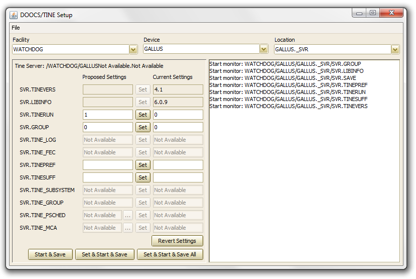 DOOCS-TINE Configurator Screenshot